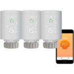 Qiumi ‎QM-HY368-03 WiFi/Zigbee Válvula Termostática Inteligente Programable – Pack de 3 unidades
