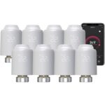 Qiumi ‎‎‎RMTV601-08 Zigbee/WiFi Válvula Termostática Inteligente Programable – Pack de 8 unidades