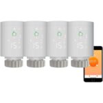 Qiumi ‎‎QM-HY368-04 WiFi/Zigbee Válvula Termostática Inteligente Programable – Pack de 4 unidades