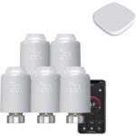 Qiumi ‎‎QM-TRV601-501 Zigbee Válvula Termostática Inteligente Programable – Pack de 5 unidades