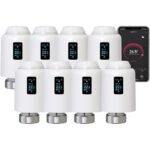Qiumi ‎‎‎RMTRV-604-8PCS Direct WiFi Válvula Termostática Inteligente Programable – Pack de 8 unidades