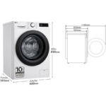 LG Lavadora de Carga Frontal F4WR5009A6W 1400 9 rpm kg - Imagen 2