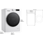 LG Lavadora de Carga Frontal F2WR5S08A0W 8 AI Direct Drive™ Steam™ Blanca kg - Imagen 3
