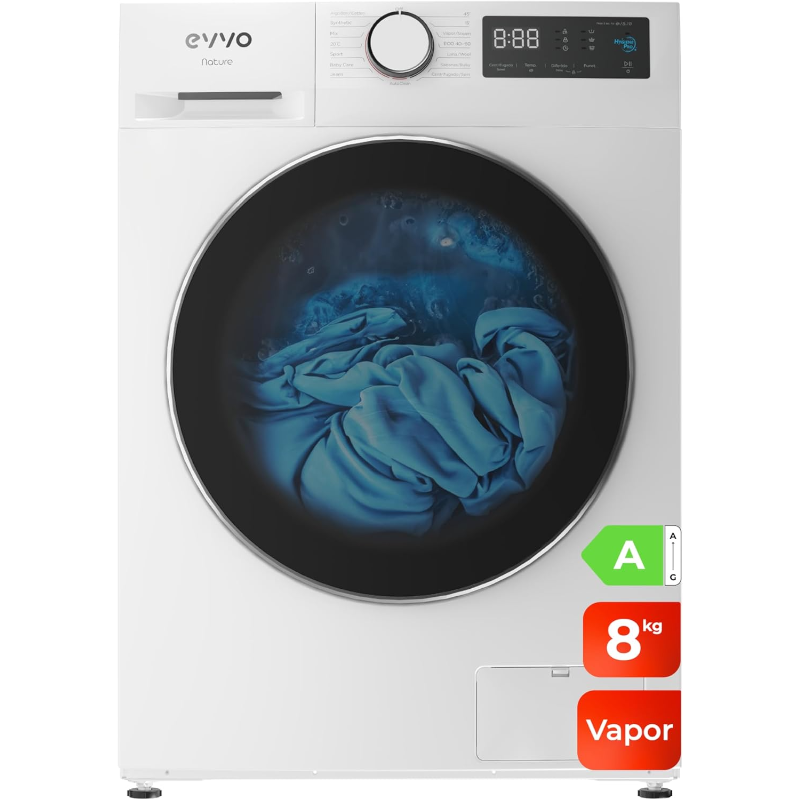 71ivFRsGuKL._AC_SL1500_-1 EVVO Lavadora de Carga Frontal Nature 8 1400 8 rpm kg - Imagen 1